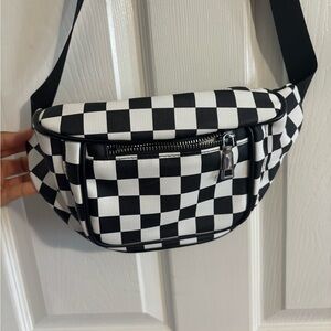 Checkered Black and White Crossbody Bag